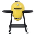 thumbnail image 2 of SUNJOY 20 inch Charcoal Grill, Egg-shaped Outdoor Grill with Pizza Stone, Ultimate BBQ Grill and Smoker with Wheels, Yellow, 2 of 11