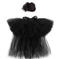 thumbnail image 3 of Falda de tul negra con cola para niñas, para fiesta de carnaval, faldas de tul esponjosas para niñas, disfraz de unicornio de Halloween para niños, conjunto de tutús para bebés pequeños, 3 of 5