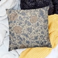 thumbnail image 2 of Orinice Vintage Floral Pillow Covers  Antique Flower Block Print Throw Pillow Covers Brown Neutral Traditional Square Cushion Case Decoration for Couch Home Decor 24x24in, 2 of 5