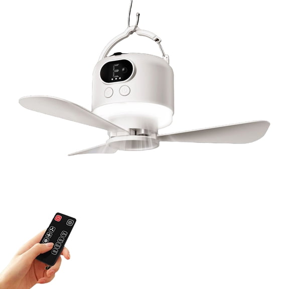 10400mAh Outdoor Ceiling Fan Light with Remote Controls and USB Charging, Includes Detachable Bladee and Adjustable Spee