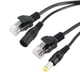 thumbnail image 4 of Kit de inyector divisor POE a prueba de agua de 2 pares, kit de cable de alimentación por Ethernet negro con conector DC de 5.5 x 2.1mm, 4 of 5