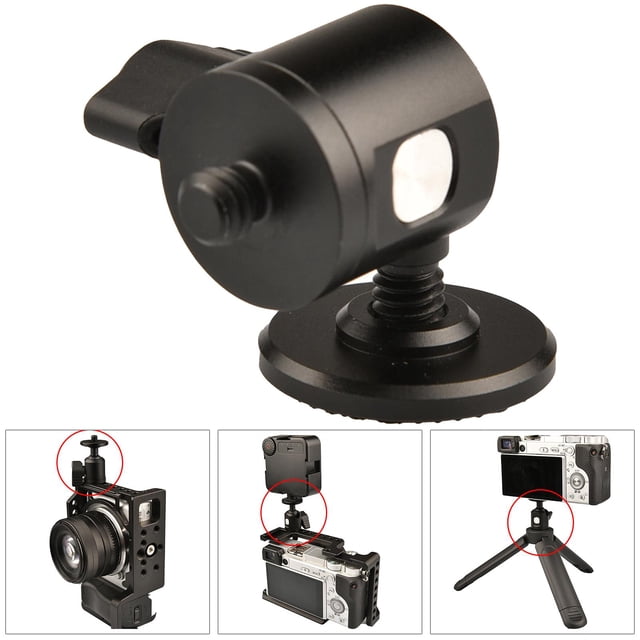 Cabezal Giratorio de Aluminio de 360 degree para , Videocámara, Soporte de lámpara Resistente Y Duradero, Extensión de Liberación Rápida para Teléf D