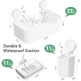 thumbnail image 2 of Aship Shower Caddy Set, No-Drill Removable Suction Cup Shower Caddy with Toothbrush Holders & Soap Dish, 22lb Heavy Duty Waterproof Shower Organizer for Bathroom Kitchen, 3 Pack Shower Shelf Combo, 2 of 9