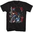thumbnail image 1 of Stevie Ray Vaughan Kneeling Black Adult T-Shirt, 1 of 2