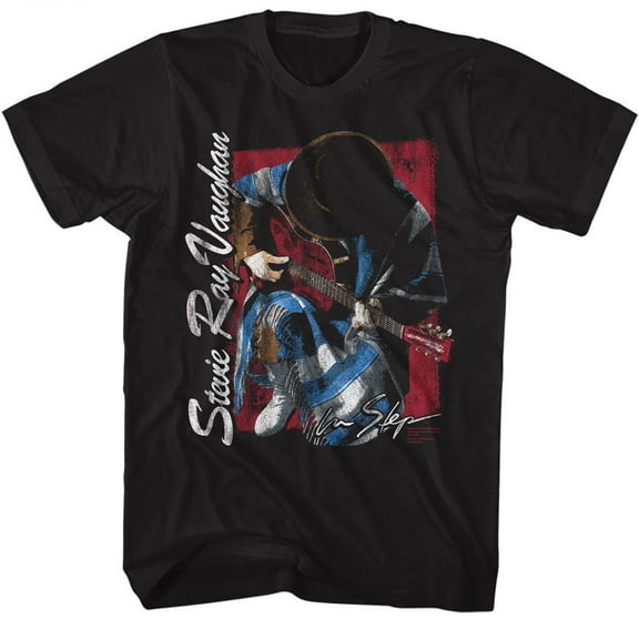 Stevie Ray Vaughan Kneeling Black Adult T-Shirt