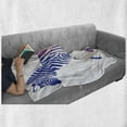 thumbnail image 5 of Zebra Soft Flannel Fleece Throw Blanket, Animal with Colorful Stripes with Watercolor Paint Blemishes, Cozy Plush for Indoor and Outdoor Use, 50" x 60", Persian Blue Multicolor, by Ambesonne, 5 of 5