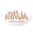 thumbnail image 1 of CafePress - Dragon Ninja Librarian Oval Sticker - Sticker (Oval), 1 of 1