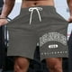 thumbnail image 2 of Pantalones cortos casuales con estampado de letras estilo urbano para hombre, ligeramente elásticos, de poliéster, 2 of 4
