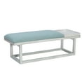 thumbnail image 5 of Powell Mickle Upholstered Bench with Built-In Tray, Whitewash/Aqua, 5 of 11
