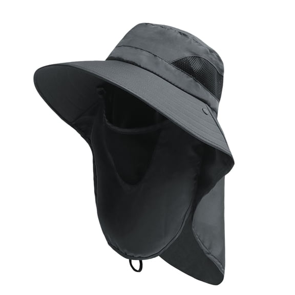 Unisex Hat Scarf Breathable Neck Protective Wide Brim Anti-slip Full Protection Windproof Fixed Strap Fishing Camping Cycling Fisherman Hat Scarf Headwear