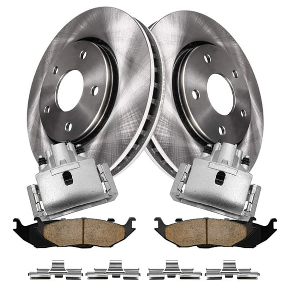 Detroit Axle - Rear Brake Kit for 2005-18 Dodge Ram 1500 04-09 Durango 07-09 Aspen Disc Brake Rotors Brake Calipers Ceramic Brakes Pads 2007 2008 2009 Replacement: 13.86" Rotor