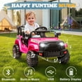 thumbnail image 5 of Zimtown Ride On Car Truck, 12V Battery Electric Kids Toy with Remote Control, LED Lights and Realistic Horns, Pink, 5 of 9