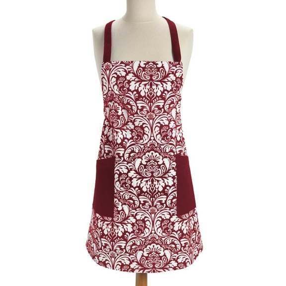 DII Damask Red Washable Cooking Apron
