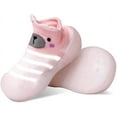 thumbnail image 4 of LNKOO Unisex Baby Socks Shoes Anti Slip Floor Socks, Infant Soft-soled Toddler Shoes First Walking Shoes Thin and Breathable Infant Little Kids Girls Boys Rubber Soft Sole Sock Shoes(Pink26/27), 4 of 7