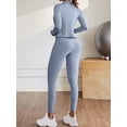 thumbnail image 2 of PISONIC Women's Long-Sleeve Sports Jacket and Pant Set for Gym Running, Tight-Fitting Butt-Lifting Pants for Cycling And Climbing Workout Attire, 2 of 10