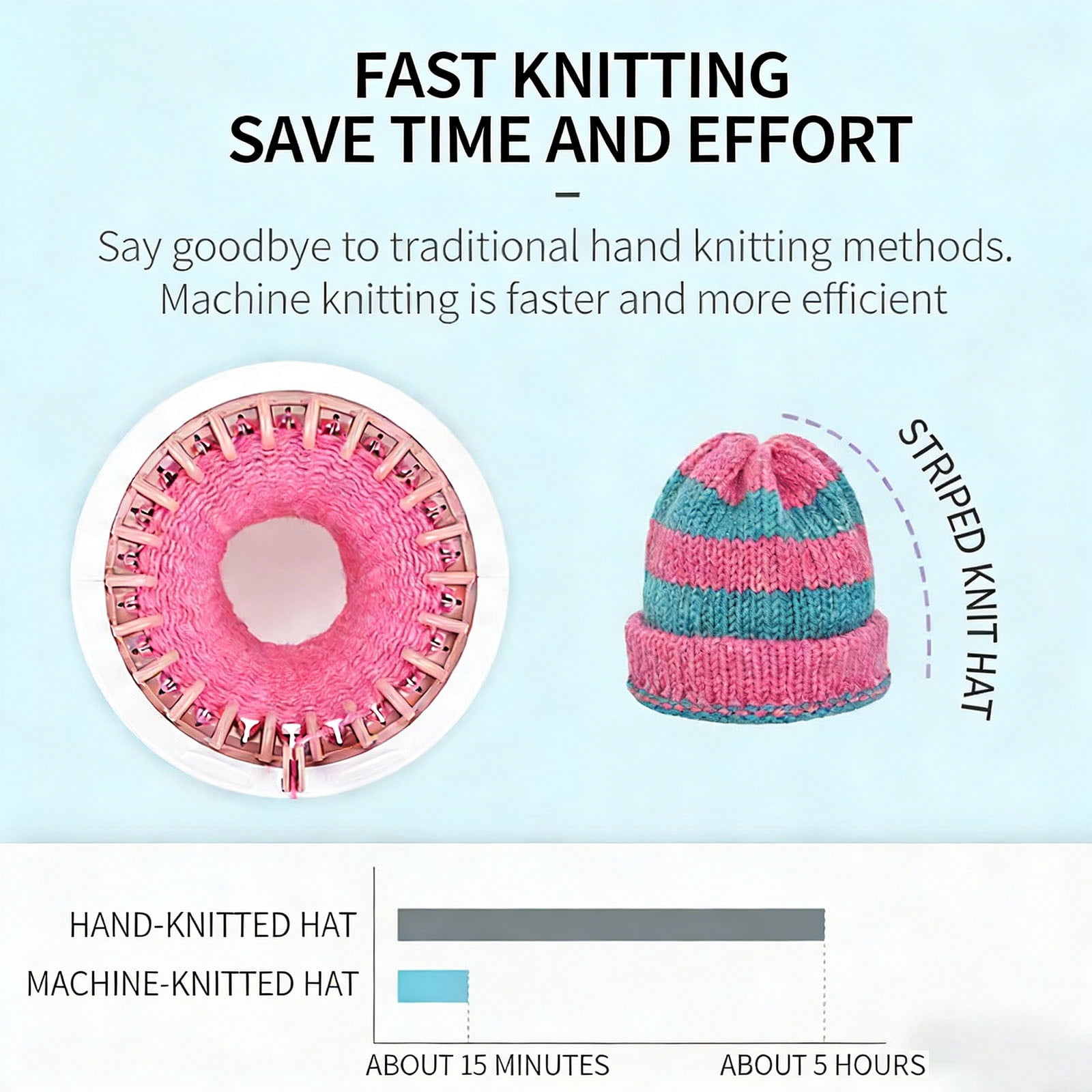 Knitting Toy 22 Pin Machine For Children Learning Easy Weaving To Foster Bonding And Artistic Skills