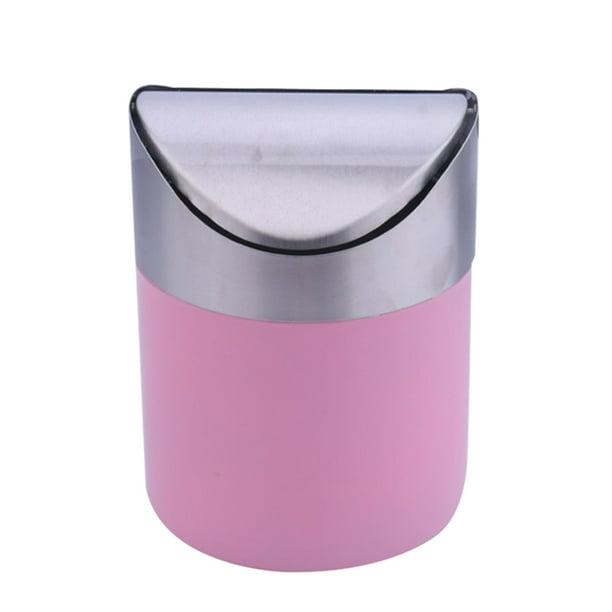 Stainless Steel Small Mini Trash with Swing Top Lid Countertop Trash