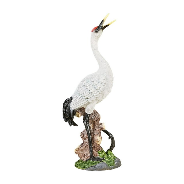 Estatua de grúa para decoración de jardín, adorno de resina, artesanía decorativa, escultura de jardín 15x9x43 cm