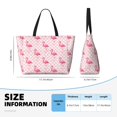 thumbnail image 4 of Pofeuu Cute Flamingo with Heart Print Beach Bag,Waterproof Sandproof Beach Tote Bag, Large Capacity Foldable Beach Bags for Women, 4 of 7