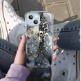 thumbnail image 5 of Black and Silver Swirl Case for iPhone 13 ,Aesthetic Art Design Pattern TPU Shock Proof Cover Case, 5 of 5