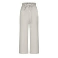 thumbnail image 4 of qolati Capris Pants for Women Drawstring Elastic Waist Loose Yoga Cropped Pants Summer Casual Wide Legs Palazzo Beach Pants with Pockets, 4 of 7