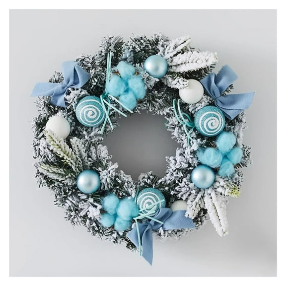 Artificial Christmas Wreath Decorations,Christmas Wreaths for Front Door with Balls,Door Wreath for Home Wall Window Porch Indoor Outdoor Decor