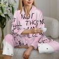 thumbnail image 6 of Haiem Not All Those Who Wander Are Lost Pattern Women’s Long-sleeve Sleepwear,Sleepwear Set,2-piece Loungewear Set,Soft PJs Comfy Nightwear with Pockets-Large, 6 of 7
