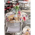 thumbnail image 6 of Outdoor Tablecloth with Umbrella Hole Zipper America Flag Round Tablecloth 60" Waterproof Outside Table Cloth Rustic Farmhouse Cute Dogs Floral Beige Patio Table Cover Tablecloths for Picnic Party, 6 of 8