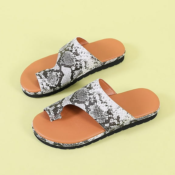 VerPetridure Sandals for Women Ladies Slippers Open Toe for Women, Stripe Printed Retro Bohemian Thong Casual Sandals