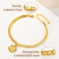 thumbnail image 4 of [Clearance] Initial I Anklets for Women, Large Plus Size Gold Plated Mariner Chain Ankle Bracelets, Hexagon Letter Charm Summer Beach Pool Waterproof Foot Jewelry 8.5-10.5inch on Clearance, 4 of 9