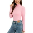 thumbnail image 5 of Timegard Rompers for Women Ribbed High Neck Long Sleeve Comfy Fitting Solid Color 1 Piece Bodysuit, 5 of 5
