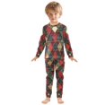 thumbnail image 6 of FORMRS Long Sleeve Top and Pants Pajama Set for Niños 2-Piece Sleepwear, Sizes 18M-8Y, Dark Tartan Pattern, 6 of 6