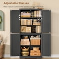 thumbnail image 2 of 58.27” Kitchen Pantry Cabinets With 4 Doors, Storage Cabinets, Cupboard, Tall Bathroom Cabinets For Dinning Room, Living Room, Black, 2 of 9