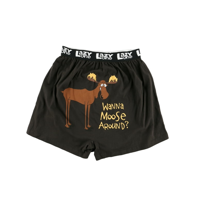 LazyOne Funny Animal Boxers, Wanna Moose Around, Humorous Underwear, Gag  Gifts for Men, X-large 