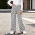 thumbnail image 7 of Sweatpants Women Zaewscy Girls' Polka Dot Drawstring Elastic Waist Wide Leg Casual Sweatpants Gray 11-12 Years, 7 of 7