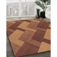 thumbnail image 3 of Ahgly Company Machine Washable Indoor Square Transitional Brown Red Area Rugs, 7' Square, 3 of 7