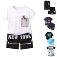 thumbnail image 2 of Tiweut Boy Outfit Sets Short Sleeve Cartoon Print T Shirt and Shorts Kids Clothing,3-4 Y, 2 of 4