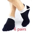 thumbnail image 1 of Summark 6Pcs 38-43 Size Outdoor Men'S Pure Cotton And Ankle Low-Cut Socks, Breathable 5-Finger Compression Running Socks, 1 of 5