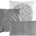 thumbnail image 3 of Lanco Annabelle Solid 7 Piece Comforter Set Grey, Bed Size King, Fill 100% Polyester, 3 of 6