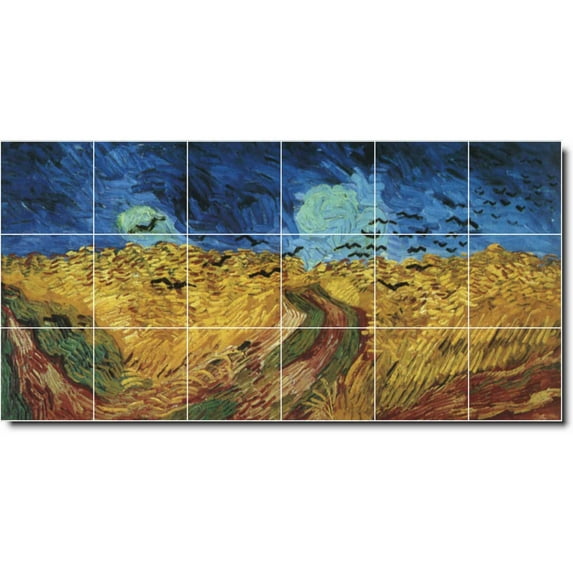 Ceramic Tile Mural-Vincent Van Gogh Country Painting 371. 72" w x 36" h using (18) 12 x 12 ceramic tiles