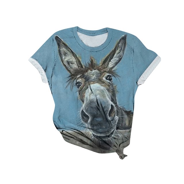 DYMADE T-shirt d'Été à Manches Courtes et Col Rond pour Femme