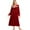 Red, variant on WBQ Women Velvet Nightgowns Vintage Long Sleeve Sleepwear Nightdress V-Neck Loungewear