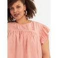 thumbnail image 5 of Jessica Simpson Women's and Women's Plus Chandler Flutter Sleeve Top, Sizes XS-4X, 5 of 7
