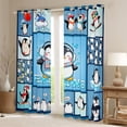 thumbnail image 2 of Homewish Boys Girls Kawaii Penguins Blackout Curtains Set of 2 (52x84 Each),Geometric Plaid Window Curtains,Cartoon Animal Curtains and Drapes,Lightweight Room Decor, 2 of 6