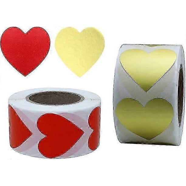 1000 Pieces Heart Stickers,Red Heart Sticker,Yellow Heart Sticker,Valentines Day Stickers for Valentine Wedding Gift or Wrap