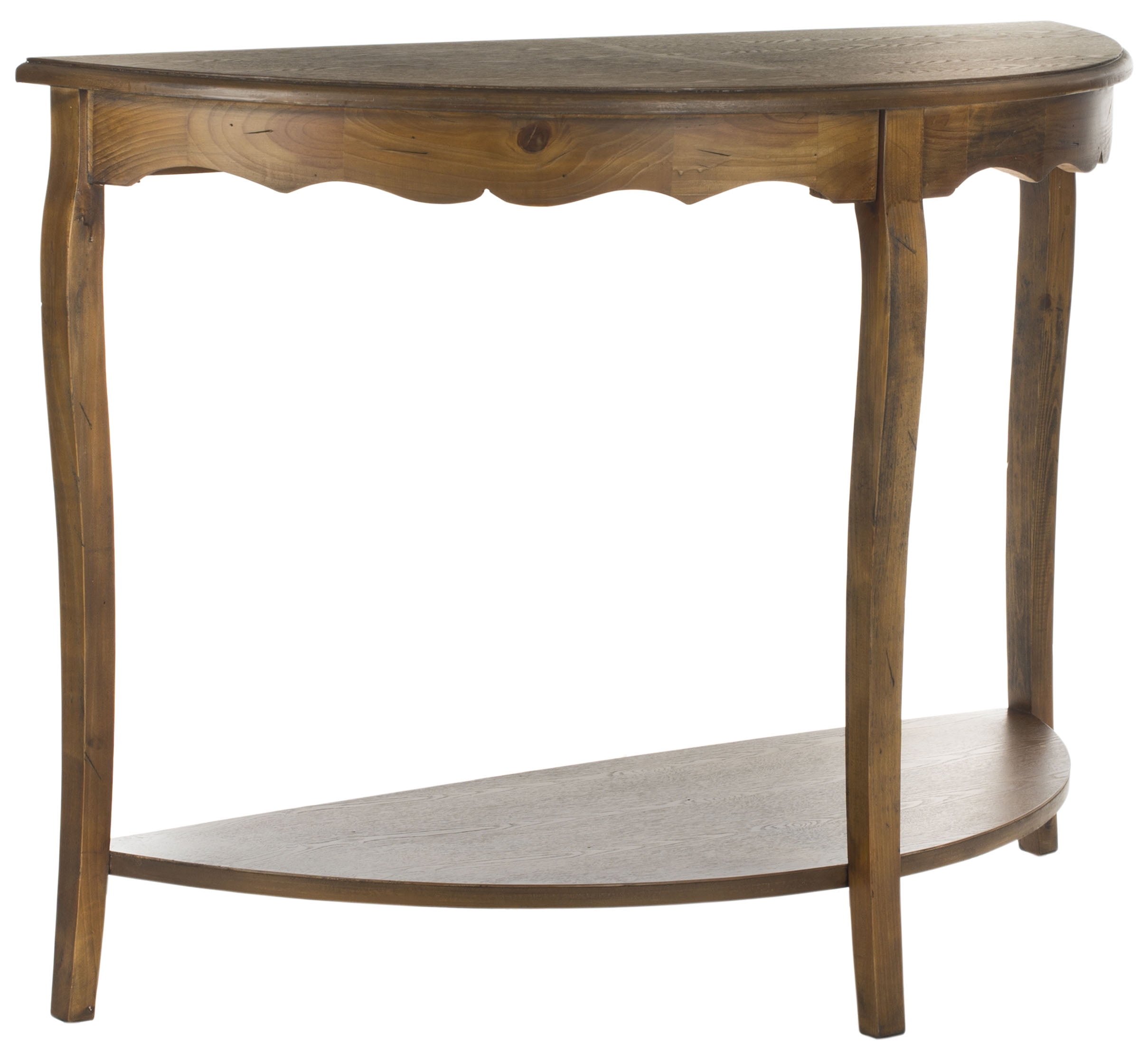 SAFAVIEH Christina Solid Rustic Demilune Console, Medium Brown