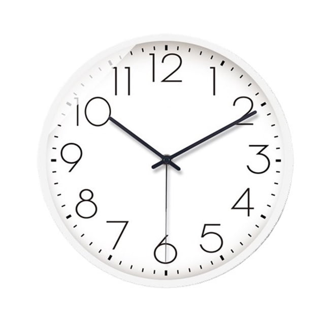 Reloj de pared minimalista blanco, funcionamiento silencioso, a pilas, diseño versátil