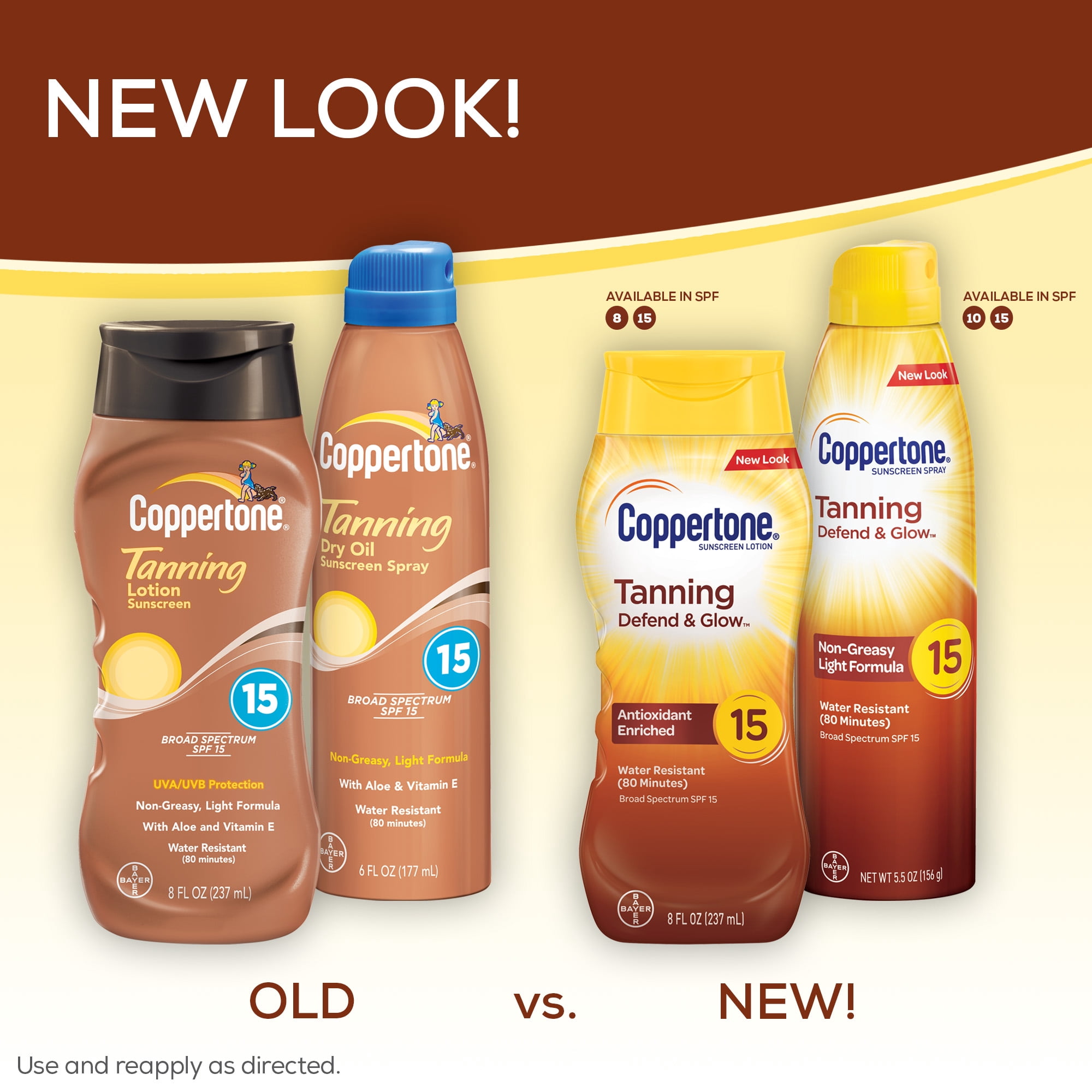 Coppertone Tanning Defend & Glow Sunscreen Spray SPF 10, 5.5 oz