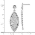 thumbnail image 2 of 925 Sterling Silver Polished Cubic Zirconia Dangle Post Earrings 40x15mm Wide Dangle Earring for Women, 2 of 2