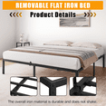 thumbnail image 7 of Twin Size Metal Bed Frame with Underbed Storage, Industrial Steel Platform Bed, Tool-Free Assembly, 12.8 Inch Clearance, Anti-Slide & Noise Reducing Design, 7 of 7